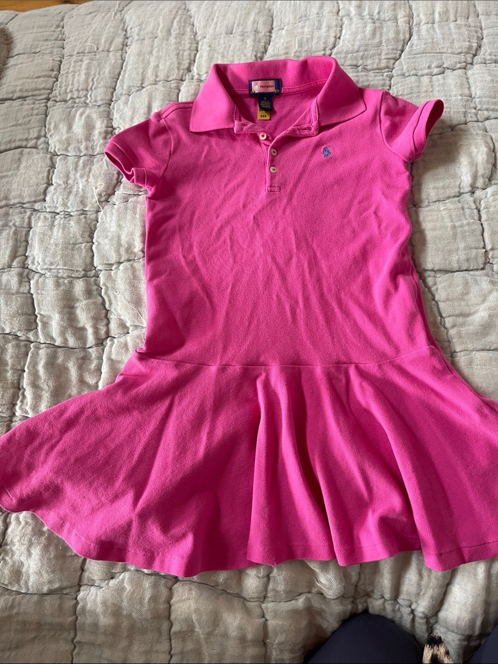 Ralph Lauren Girls Hot Pink Polo Dress